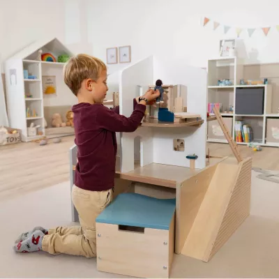 Konstruktionsspiel, Holzspielzeug, Kinderkasse, Rollenspiel, Holzbausatz