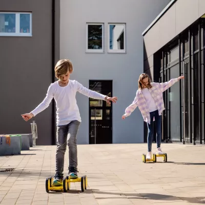 Hoverboard, Balanceboard, Kinder, Gelb, Terrassenboden