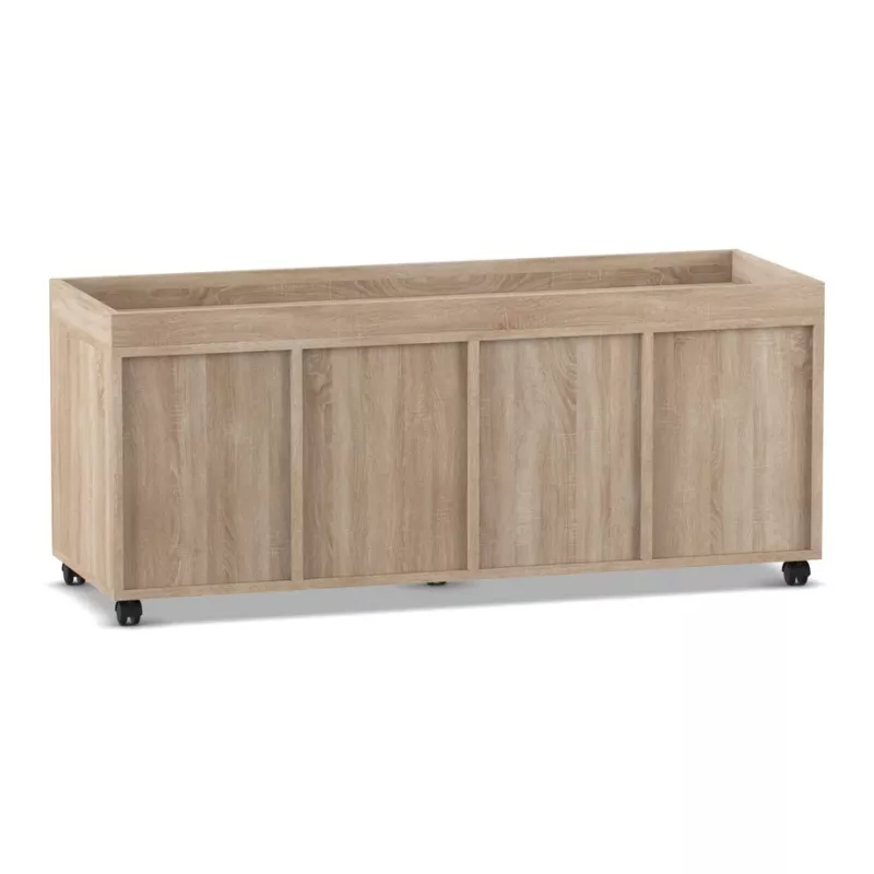 Lowboard, Kassettenmöbel, Holzoptik, Schubladenbasis, rollbar