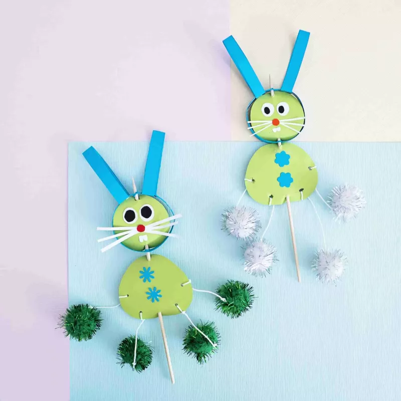 Osterhase, Papierfigur, Kartonfigur, Zapfenpaste, Laterne