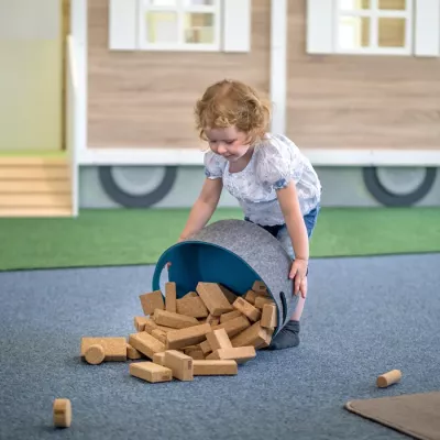 Kübelform, Holzbausteine, Kieselblöcke, Spielzimmer, Kinderzimmer-Spielzeug