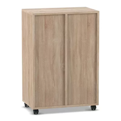Schrank, Wohnschrank, Holzlook, Schrank mit Rollen, Zweitürig