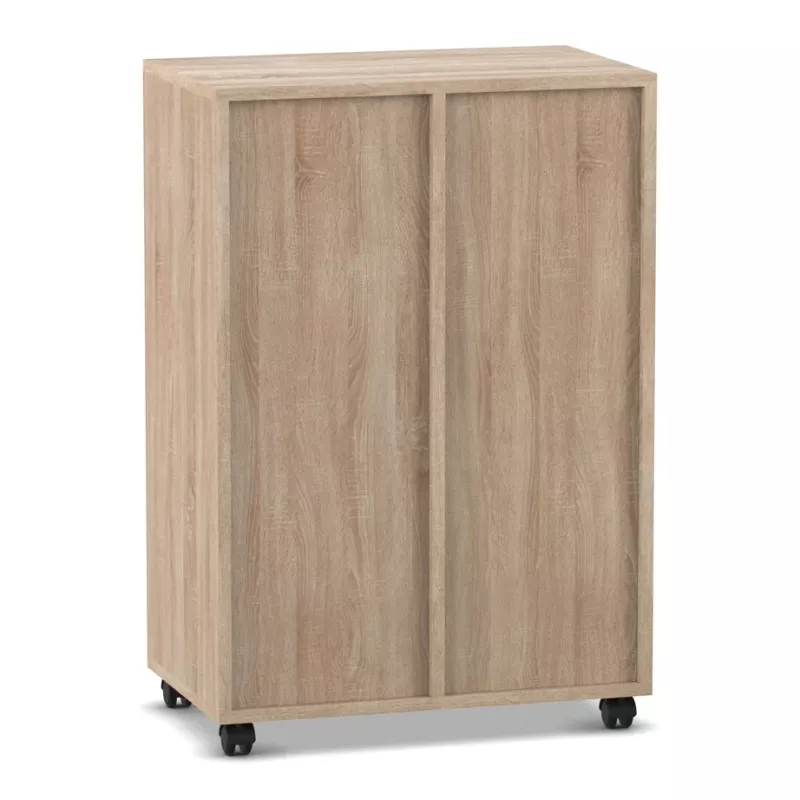 Schrank, Wohnschrank, Holzlook, Schrank mit Rollen, Zweitürig