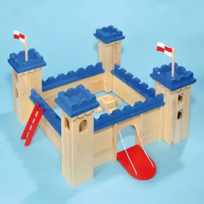 Kastenspiel, Schloss, Holzbausteine, Burganlage, Rutsche