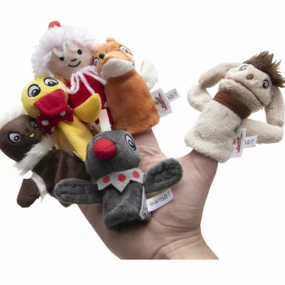 HANDPUPPETS, FINGER PUPPETS, PLUSH TOYS, MULTICOLOR, SOFT FABRIC