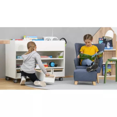 Kinderzimmer, Lesen, Bücherregal, Kleidung, Spielen