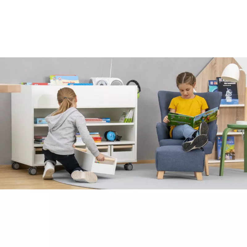 Kinderzimmer, Lesen, Bücherregal, Kleidung, Spielen