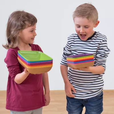 Kinderspielzeug, Schalen, Bunt, Plastikplatten, Lernspielzeug