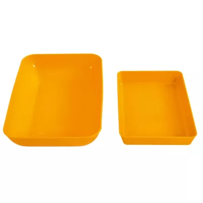orange Tray, Plastik-Backblech, quadratische Ecken, Küchenablage, Zweier-Set