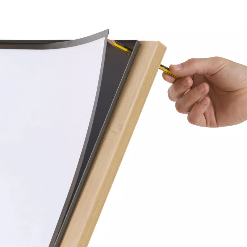 Whiteboard, Whiteboard Eraser, Wooden Frame, Push Pin, Pencil Use