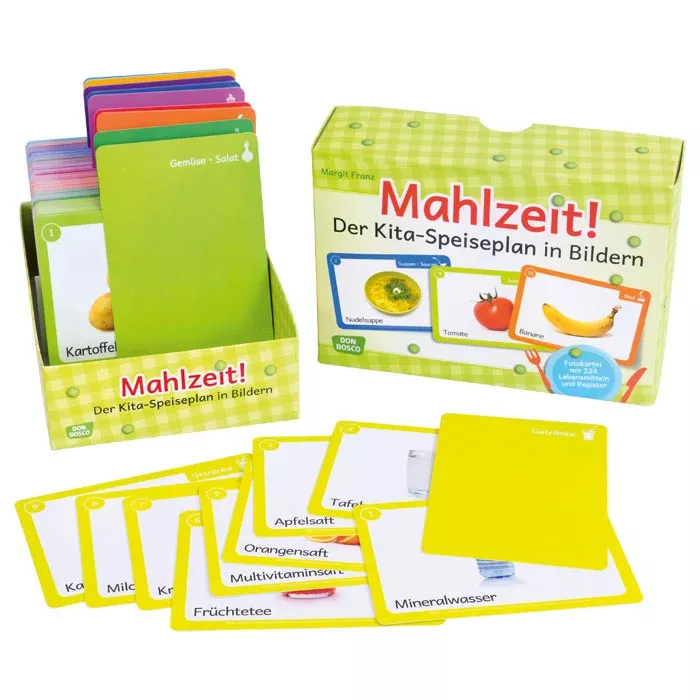 Karten-Set, Lernspiel, Mahlzeit, Speiseplan, Bilderkarten