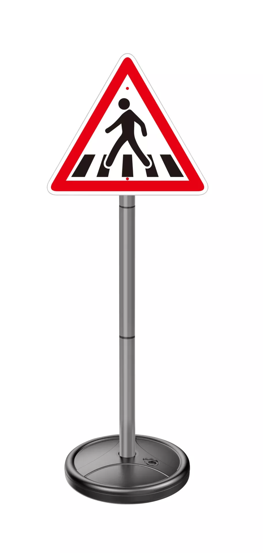 Fußgängerüberquerung, Warnschild, Straßenschild, Ständer, Gehwegsignaletik