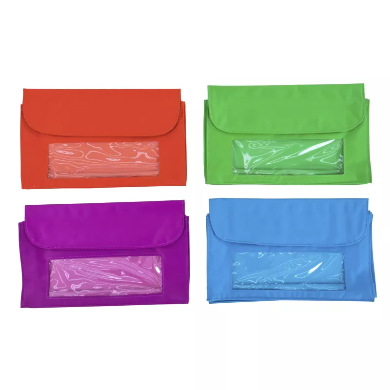Portemonnaie, Schnittfächer, transparentes Fenster, Farbenmix, Reißverschluss