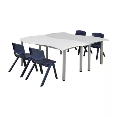 Tischset, Klappbarer Tisch, Schreibtischgruppe, Kinderstuhl, Kunststoffstuhl