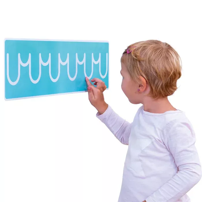 puzzle board, tactile board, hooked curve, educational toy, child interaction