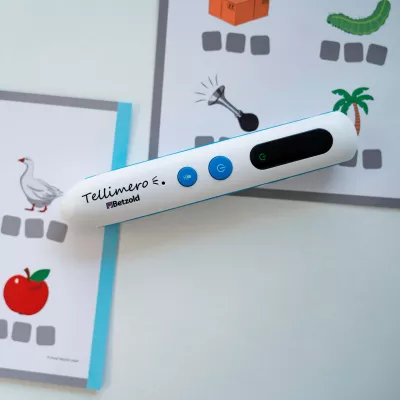 Audiostift, Lernstift, weiß-blau, Display, Lernmaterial