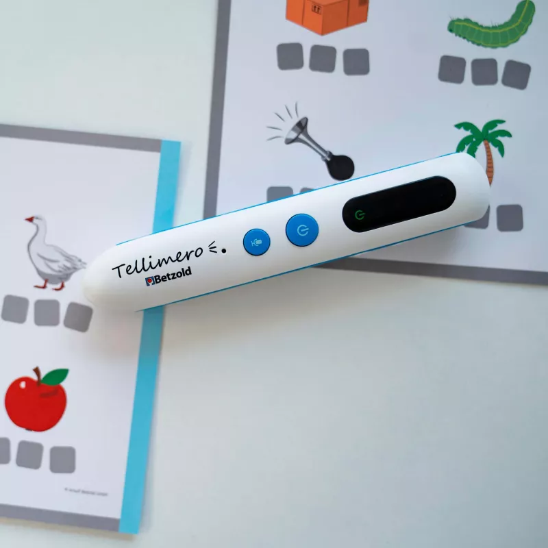 Audiostift, Lernstift, weiß-blau, Display, Lernmaterial