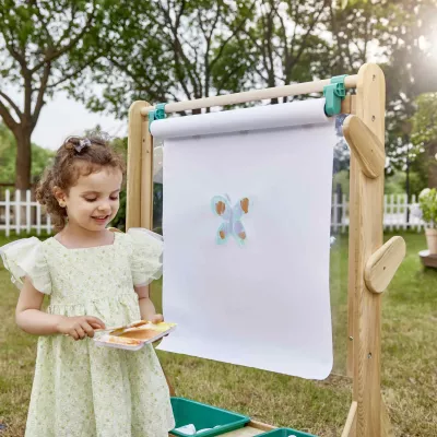 Kinderkunst, Malerei, Staffelei, Papierrolle, Pinselset