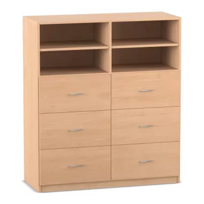 Mittelhohe Schrankkombination mit Mittelwand, 10 Fächer