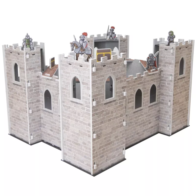 Burgenmodell, Kriegerfiguren, Steinmauer, Türme, Spielzeugset