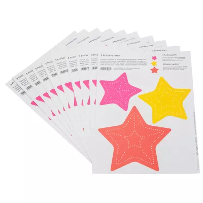 stern-sticker, stern-ausstech, bunte stern, sticker-punkte, kreatives bastelset