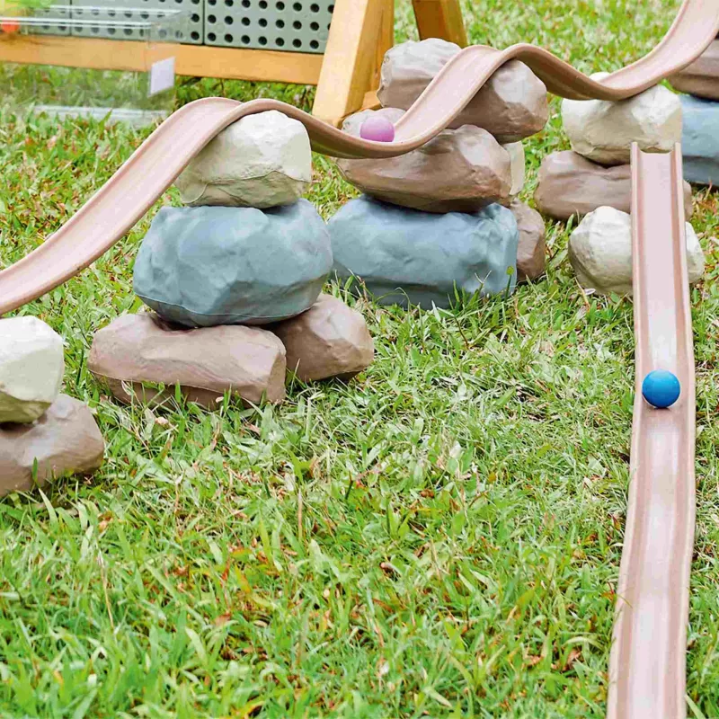 Spielstativ, Steine, Kletterpause, Rutschbahn, GartenSpielzeug