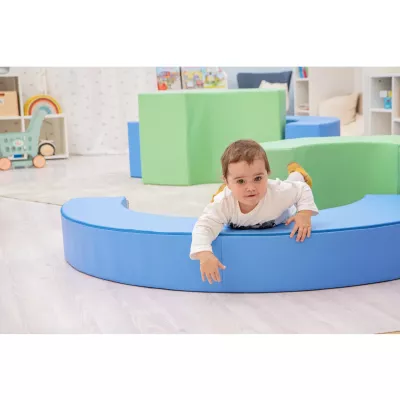 Kinderzimmer, Kletterbogen, Spielbereich, Grau-Blau, Soft-Play