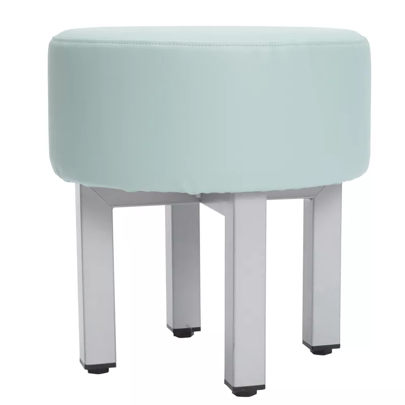 Hocker, Sitzhocker, Samt-Look, Stuhlbezug, Metallbeine