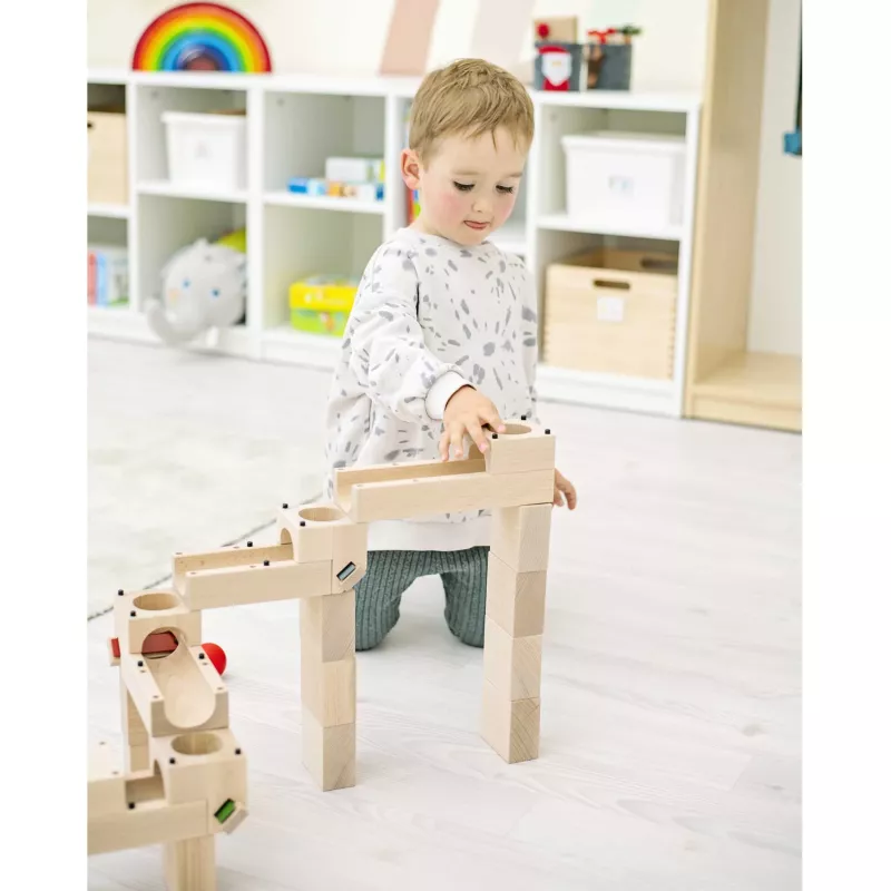 Holzspielzeug, Konstruktionsset, Holzbausteine, Kinderzimmer, Klettverbindungen