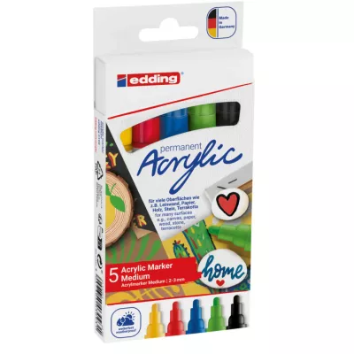 Acrylic-Marker, Permanent-Marker, Farbmarkierer, Mittlere Spitze, Setze von 5