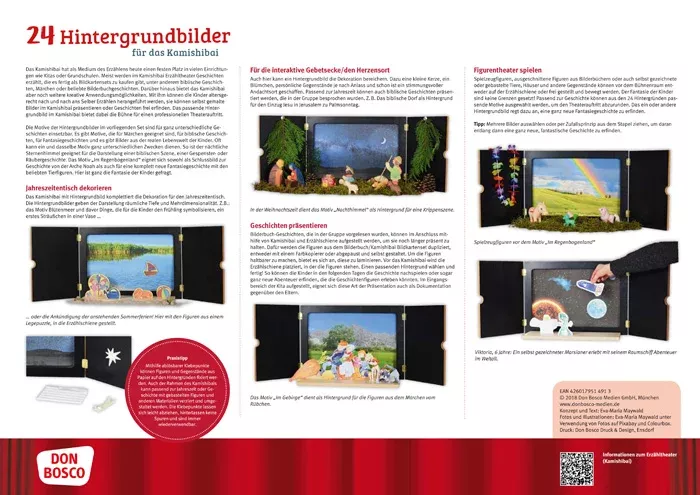 Kamishibai, Papiertheater, Bühnenbild, Illustration, Rahmen
