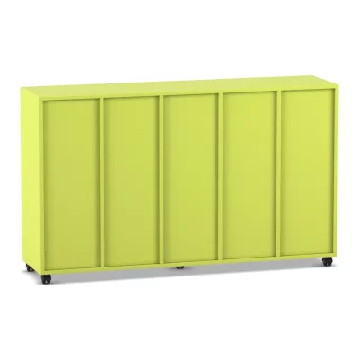 Schrank, Aufbewahrungseinheit, mobiler Schrank, Rollschrank, Gelb