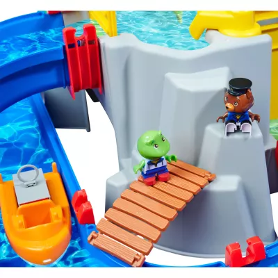 Spielzeugboot, Wasserbahn, Brücke, Figuren, Kleinkindspielzeug