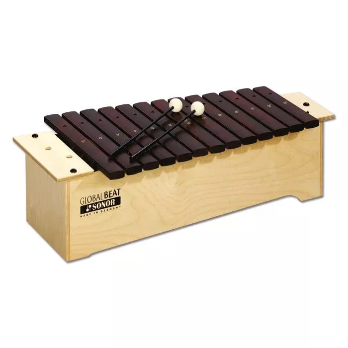 Xylophon, Holzkorpus, Dunkle Holzbars, Schlägel, Percussioninstrument