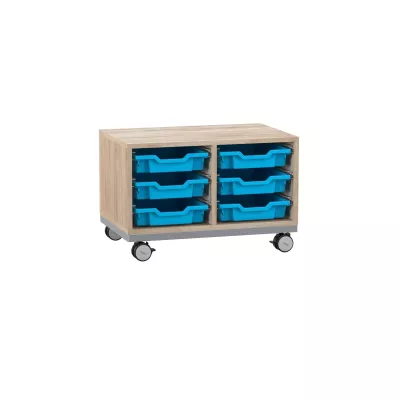 Mobiles Wagenkiste, Kastenwagen, Schubladenauszug, Blaue Kunststoffschubladen, Rollwagen