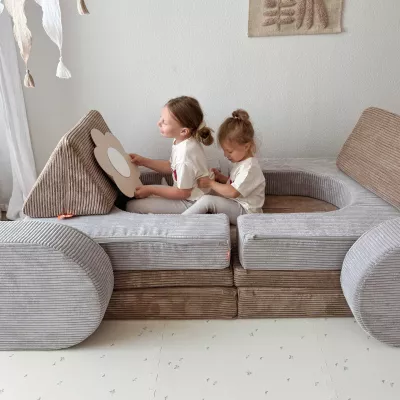 sofa, sofastruktur, kissen, kinder, spielen