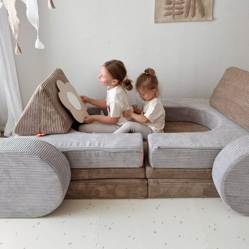 sofa, sofastruktur, kissen, kinder, spielen