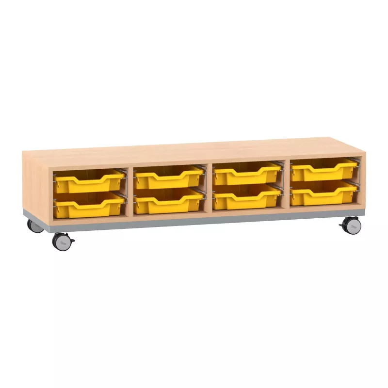 Modulregal, Schubladen, Kasten, Rollregal, Gleitrollen