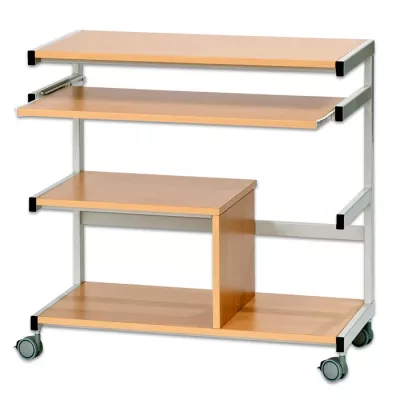 Rollwagen, Arbeitswagen, Holzplatte, Metallrahmen, Rollenwagen