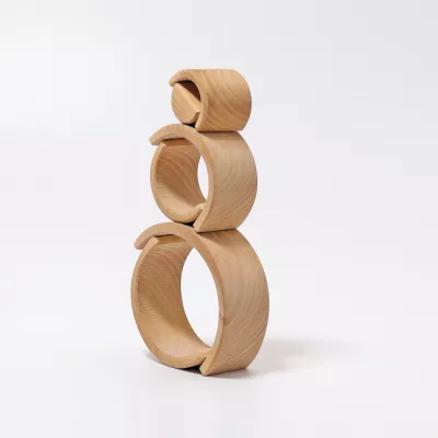 Holzskulptur, Ringe_Skulptur, Holzkunst, Holzblock, Dekoration