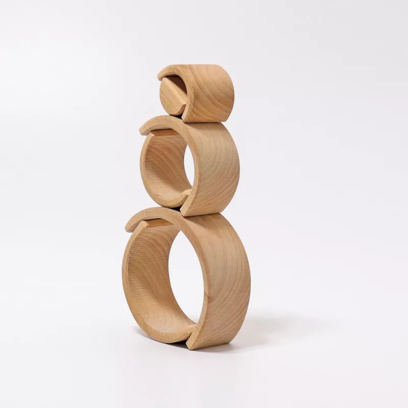 Holzskulptur, Ringe_Skulptur, Holzkunst, Holzblock, Dekoration