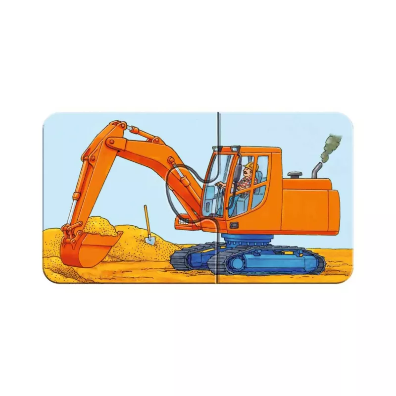 Baufahrzeug, Kettenbagger, Schaufel, Baustelle, Orange