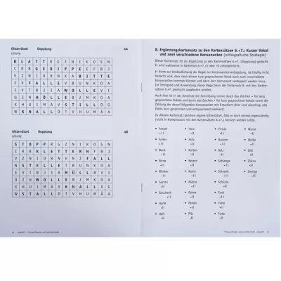 Wortgitter, Gitterrätsel, Dopplung, Kartenrätsel, Lösungen