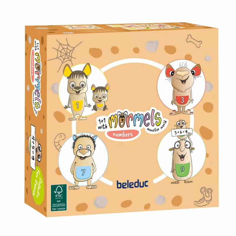 Kinder- Lernspiel, Zahlen, Mutantenmonster Welt, Puzzlespiel, Kartonbox