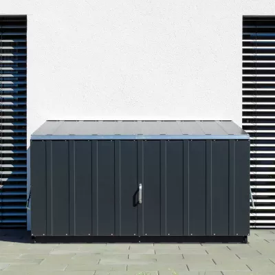 Außenlagerung, Aufbewahrungskasten, Gartenbox, Metallbox, Schuppen