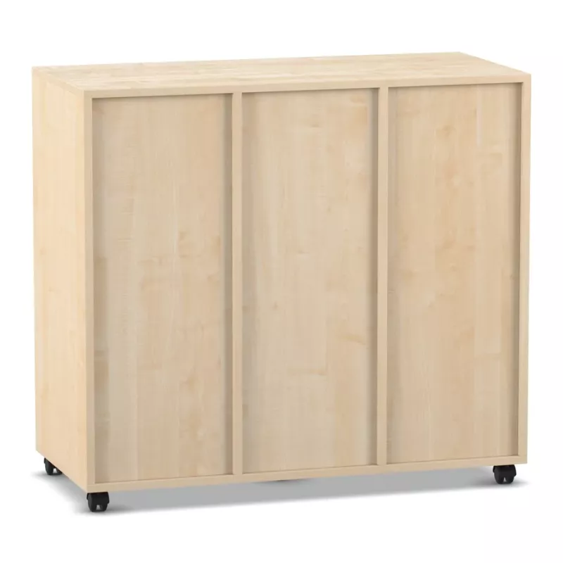 Schrank, Massivholz, Regalboden, Schiebetür, Rollbare