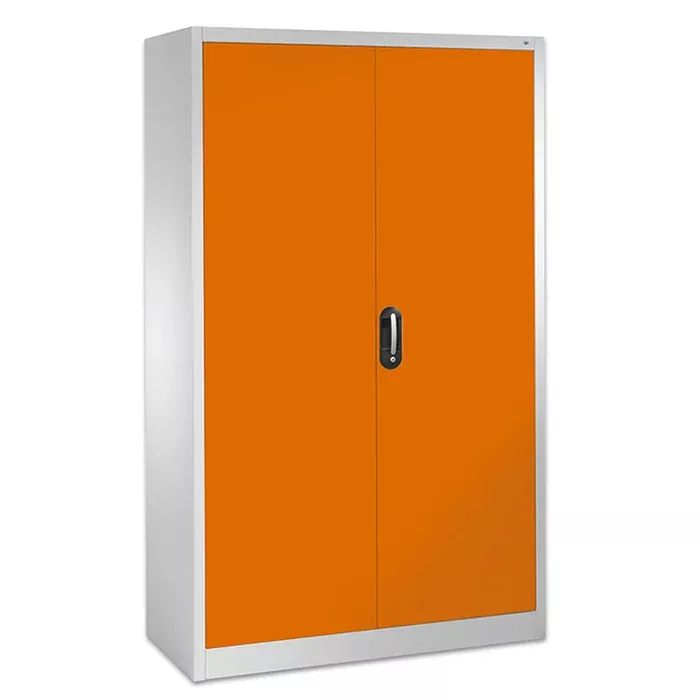 Schrank, Metall, orange, Doppeltür, Schloss