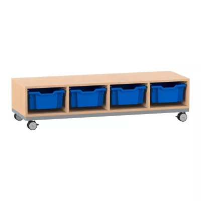mobiler Unterschrank, Rollwagen, Kisteneinsatz, Holzunterbau, Lagerwagen