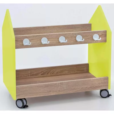 Kleider-Aufbewahrung, Hakenleiste, Holz, Rollwagen, Kinderzimmer