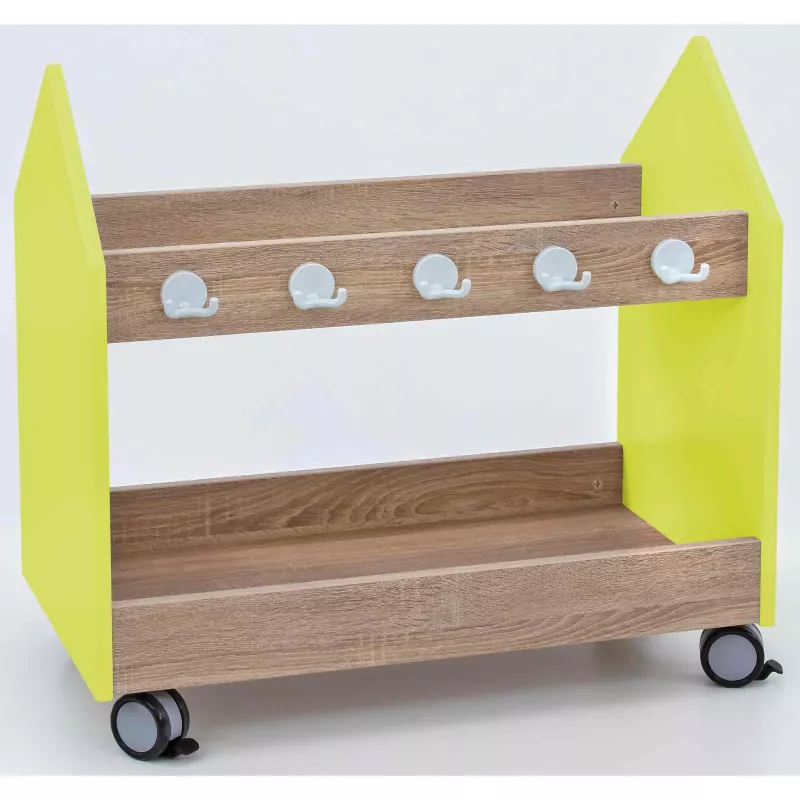 Kleider-Aufbewahrung, Hakenleiste, Holz, Rollwagen, Kinderzimmer